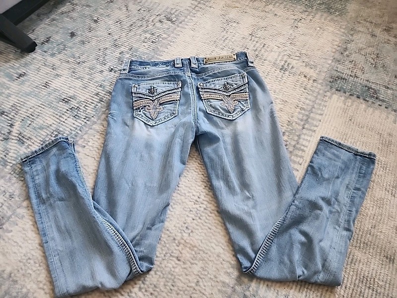 Rock Revival Jeans Womens 27 Blue Easy Skinny Stretch Denim Lam Easy Skinny