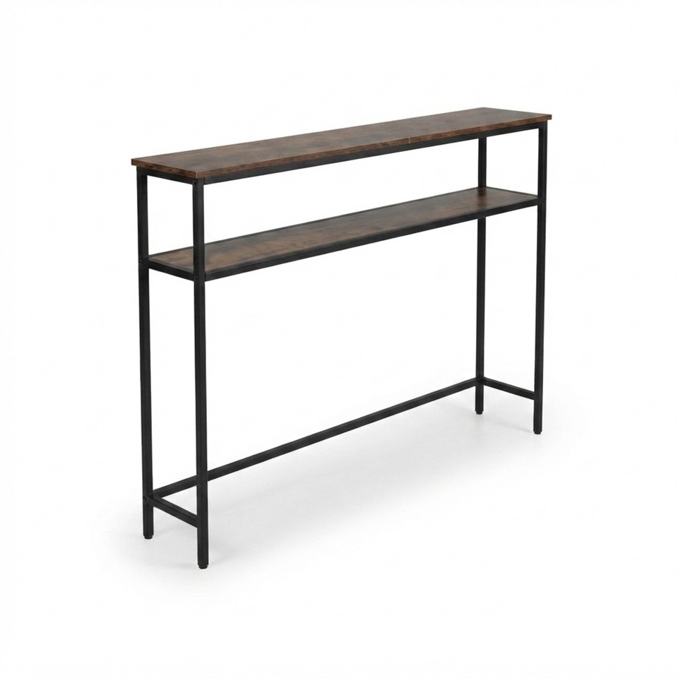 Console d'entrée, table d'appoint, style industriel, 2 étagères