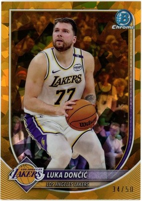 2025 Bowman Sapphire Luka Doncic Chrome Gold Refractor #34/50 Lakers