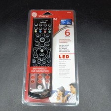 GE Universal Remote Control 6 Device 24958 TV DVD DVR CBL AMP AUX New Packaged