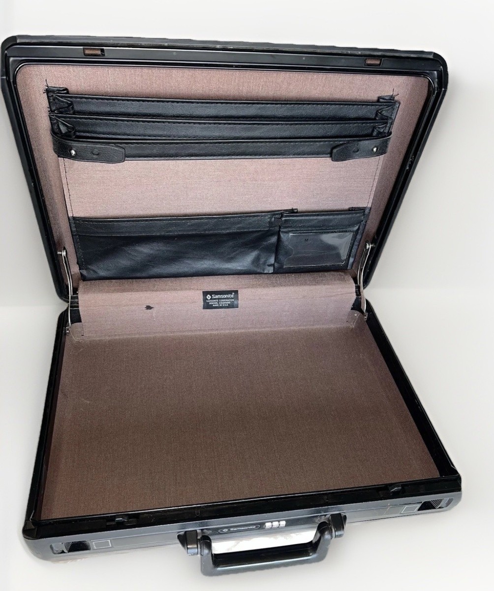 Vintage Samsonite Brown Hard Shell Briefcase Combo Lock Expanding