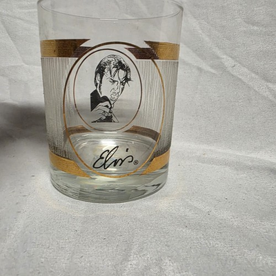 #ad Rare Elvis Presley Graceland Culver#x27;s 22k Gold 4quot; Inch Whiskey Bourbon Glass $28.00