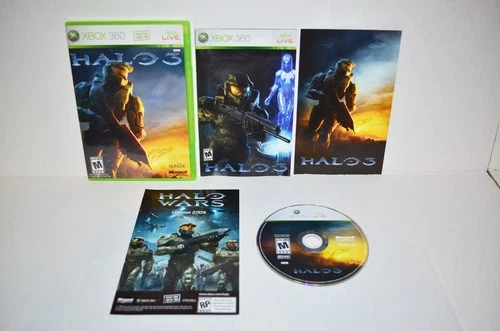 Halo 3 (Microsoft Xbox 360, 2007) III Video Game Black Label CIB Poster MINT-🔥