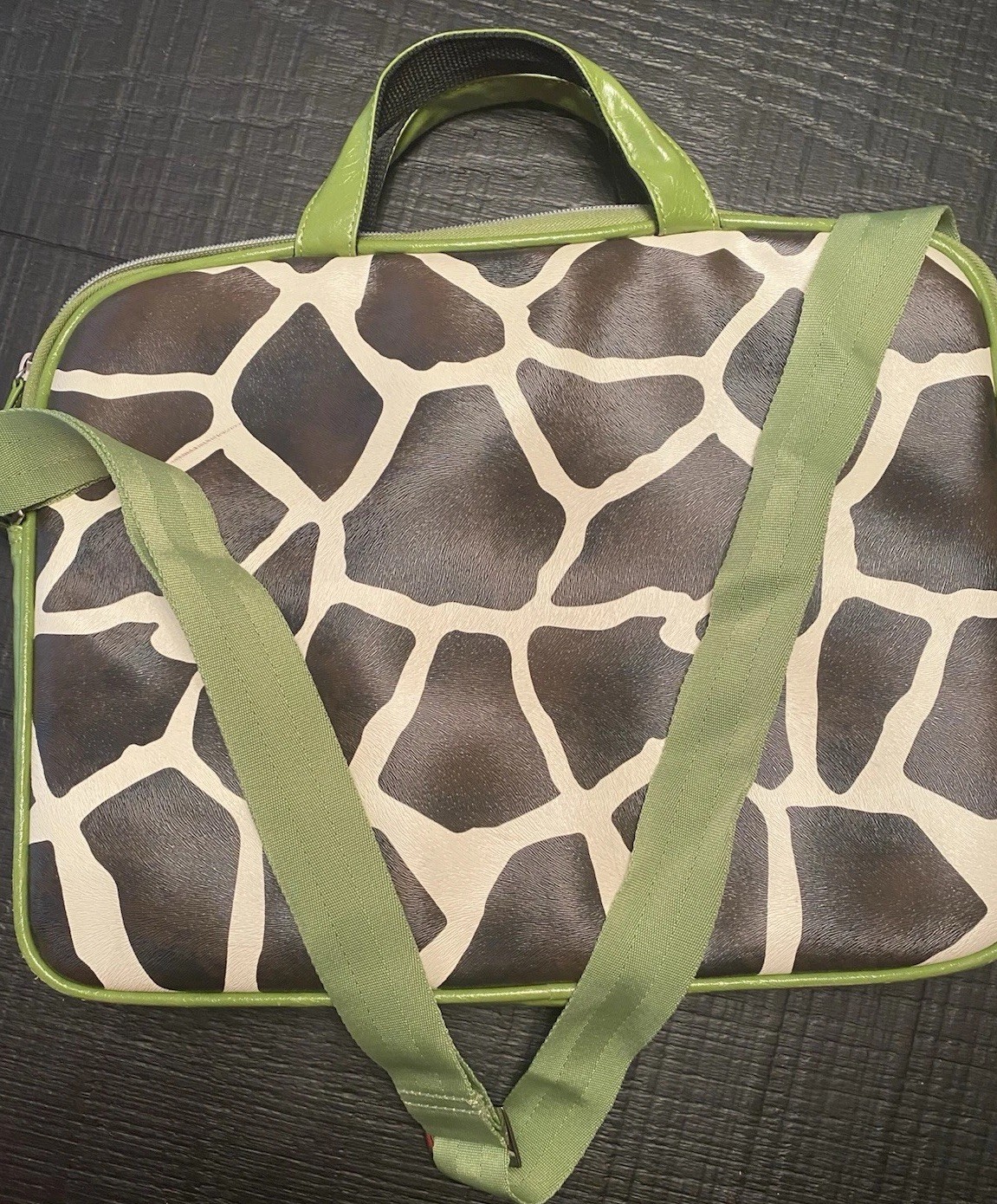 Computer Bag Giraffe Pattern With Lime Green *Pad… - image 3