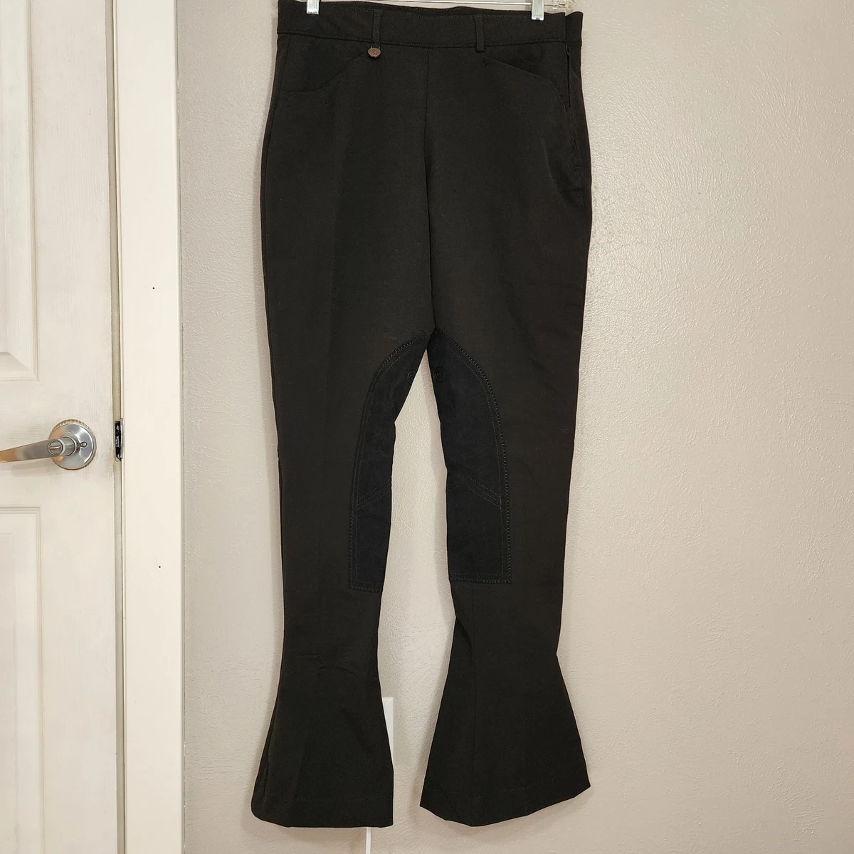 Pantalon Culotte Ovation Riding Femme 32 Long Anthracite – Euroweave Patch Genou