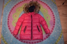 Eddie Pen Mädchen Piuma Daunen Jacke Kapuze  Echtfell Gr. 6-7 Jahre Gr. 116-122