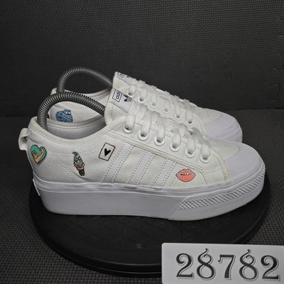 Adidas Nizza Platform Shoes Girls Size 6.5 Embroidered Patch FY2531 Sneaker