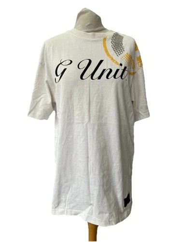 G Unit White T-shirt Size S HeavyWeight Raw Material Cotton Graphic Logo Men’s
