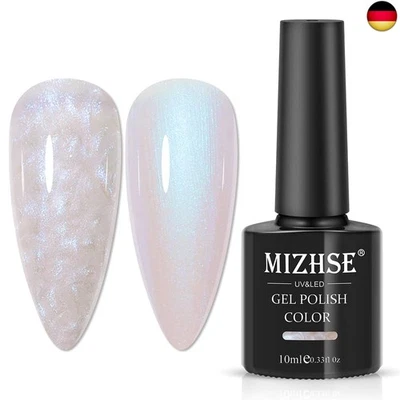 MIZHSE Gel Nagellack Pearl Effect UV Nagellack Weiß UV Gel Nagel lack Glitzer