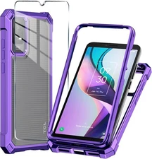 for TCL ION X Case,TCL ION V Phone Case with Tempered Glass Screen Purple.......