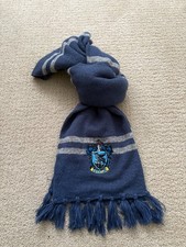 Harry Potter Ravenclaw Scarf Blue Silver Logo Tassel Warm Warner Bros. Cosplay