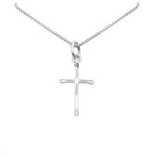 Tiny Sterling Silver Cross Necklace for Women, Gift for Teens, Godmother, God...
