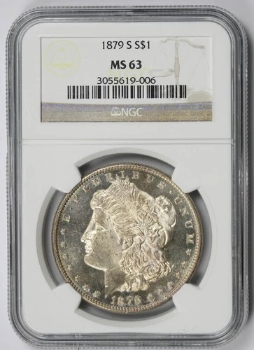 1879-S Morgan Dollar Silver $1 MS 63 NGC looks semi-pl