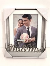 MALDEN MR.  MRS. WEDDING PHOTO FRAME 5x7 White Silver