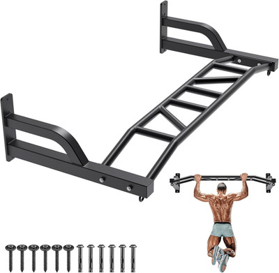 48'' Heavy Duty Pull up Bar Wall Mount Multi-Function Chin up Bar with Home Gym 