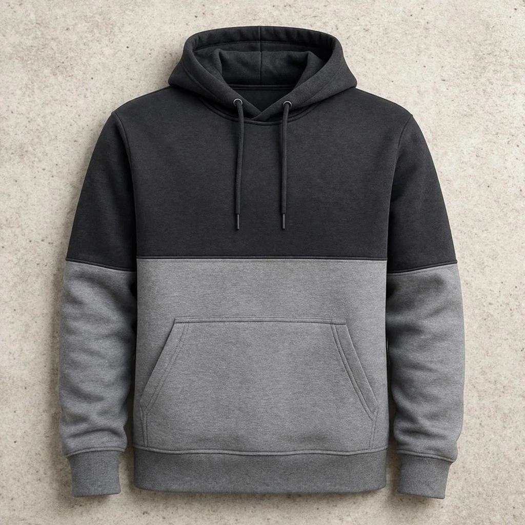 Men’s Two Tone Hoodie Casual Pullover Sweatshirt Streetwear Kangaroo Pocket...