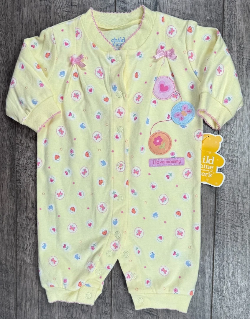 Baby Girl Clothes New Vintage Child Mine Carter's Newborn I Love Mommy Outfit