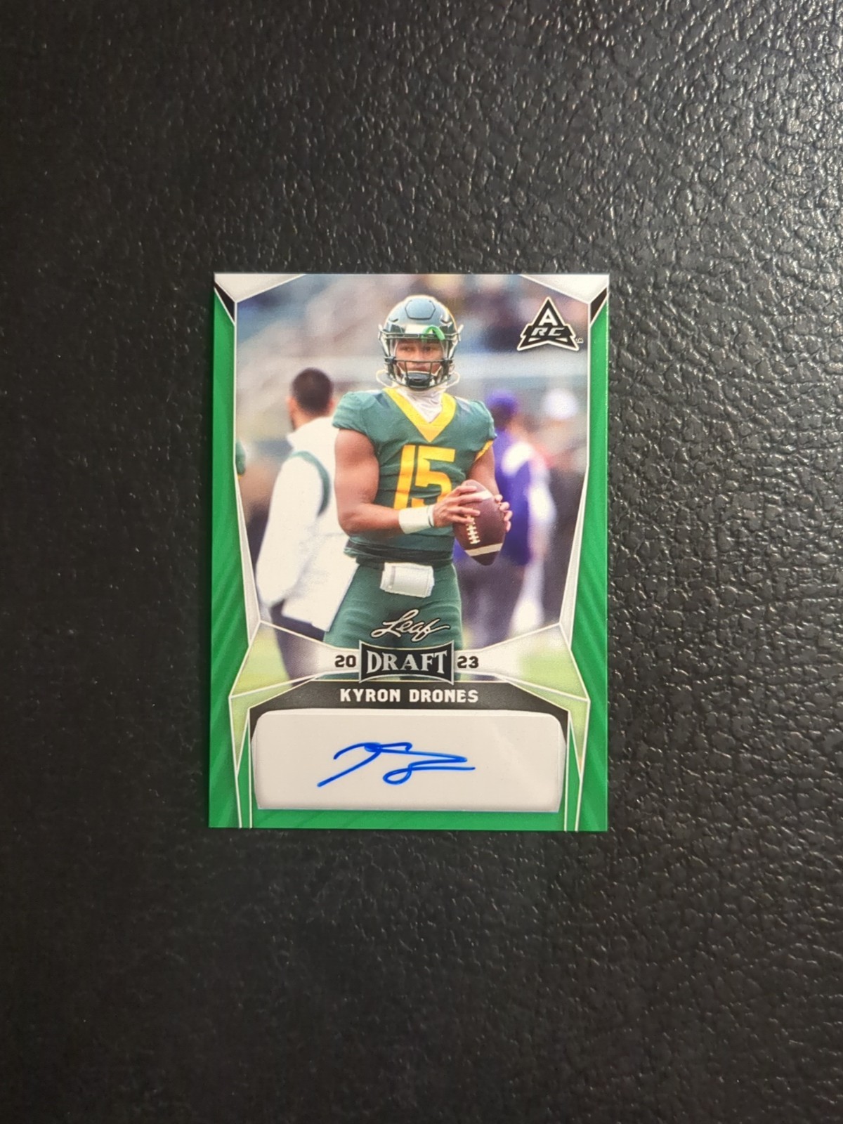 Kyron Drones 2023 Leaf Draft #BA-KD1 Autographs Green Virginia Tech