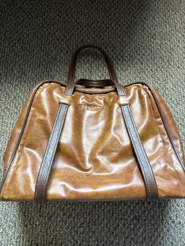 Vintage Singer Sewing Machine Travel Carrying Case Bag (Vinyl/Faux Leather)