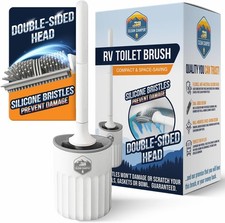 RV Toilet Brush by Clean Camper   Wall-Mounted Set, Silicone, Scratch-Free Dua