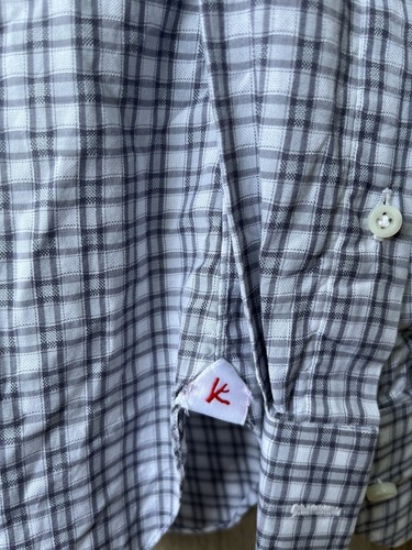 ISAIA NAPOLI Gray and White Plaid Button Down Shirt Size 15.5 - Picture 5 of 10