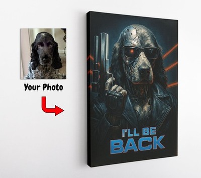 Personalisierte individuelle Terminator-Stil Haustier Portrait Leinwand individuell Hund Katze Wandbild