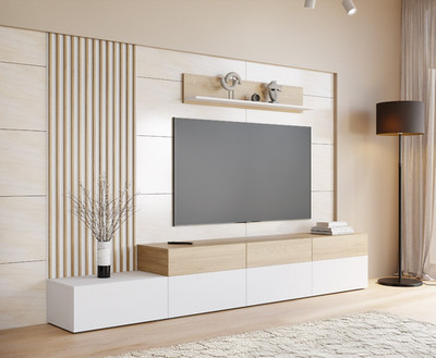 Wohnwand Narezi II TV-Schrank Wohnzimmer-Set Modern Wohnzimmer Wohnmöbel M24