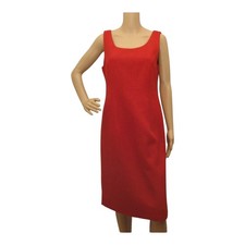JESSICA HOWARD Tweed Sheath Dress Size 10 Old Money Red Textured Scoopneck Work