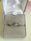 Vintage 80s Black Hills Band Ring 925 Silver Leaves Size 8.5