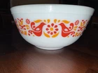 Vintage Pyrex 403 Friendship Birds Orange & Red Mixing Bowl 2.5 Quart