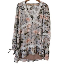 For Love & Lemons Dress L Luciana Floral Mini Cottagecore Boho Babydoll Fairy