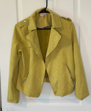 Philosophy Republic Clothing Women  s mustard Biker Zip Jacket Collared Pockets S