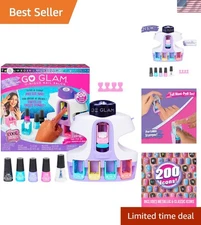 GO GLAM U-nique Metallic Nail Salon with 200 Icons and Designs, 4 Polishes, S...