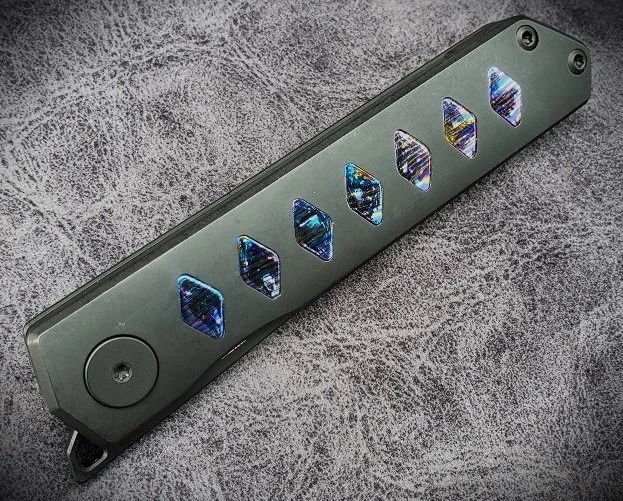 Eddleman knives front flipper production knife Mokuti inlays New In Box - Image 2 of 3