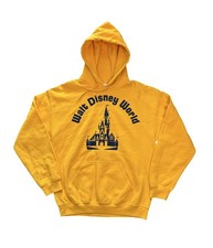 Walt Disney World Hoodie Pullover Yellow Castle Icon 50th Adult Size Medium Used