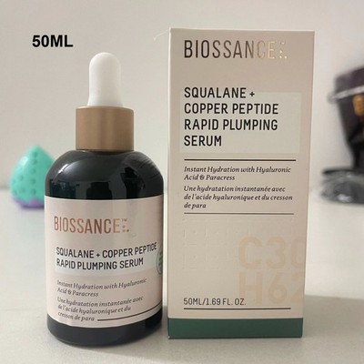 Biossance Squalane Copper Peptide Rapid Plumping Face Serum 1.69 oz-New