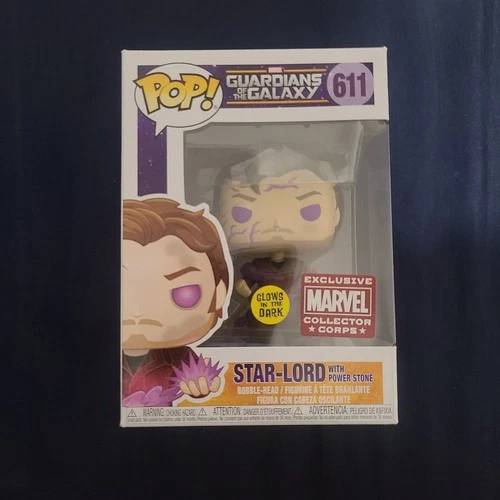Funko Pop! Guardians Galaxy - Star Lord Power Stone #611 Glow GITD Marvel Corps