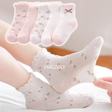 5 Pairs/Lot Cute Flowers Pattern Socks Children Kids Socks Spring Summer Cotton