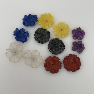 Carved Stone Flower Craft Lot
