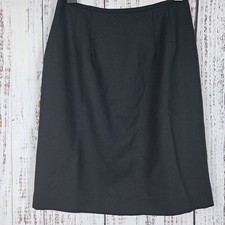 Vintage HERMAN GEIST 10 Black 100 Pure Wool Pencil Skirt Tailored Knee Length