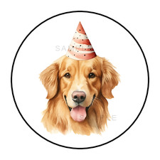 30 Golden Retriever Dog Birthday Party stickers labels tag envelope seals favors