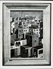 1941 Press Photo Artist Pat Collins painting of 