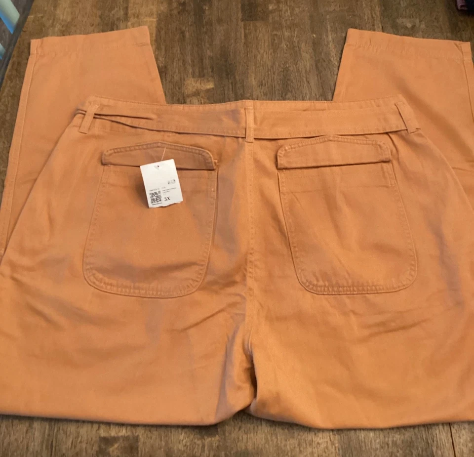 NUEVO CON ETIQUETAS Mujeres Forever 21 3X Castaño Pierna Ancha, Cinturón Cintura Alta Carga Costuras - Imagen 2 de 4