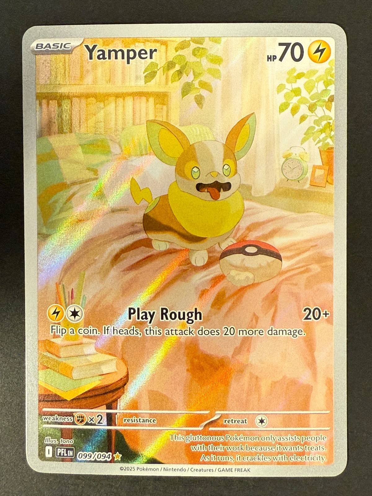 Yamper 099/094 Phantasmal Flames Illustration Rare Pokemon TCG NM/M