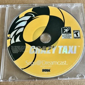 Sega Dreamcast Console System & Crazy Taxi Game (Disc Only) & Cables WORKS GREAT