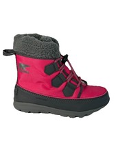 Sorel Youth Unisex Whitney Sherpa Short Winter Boot Pink size 1Y