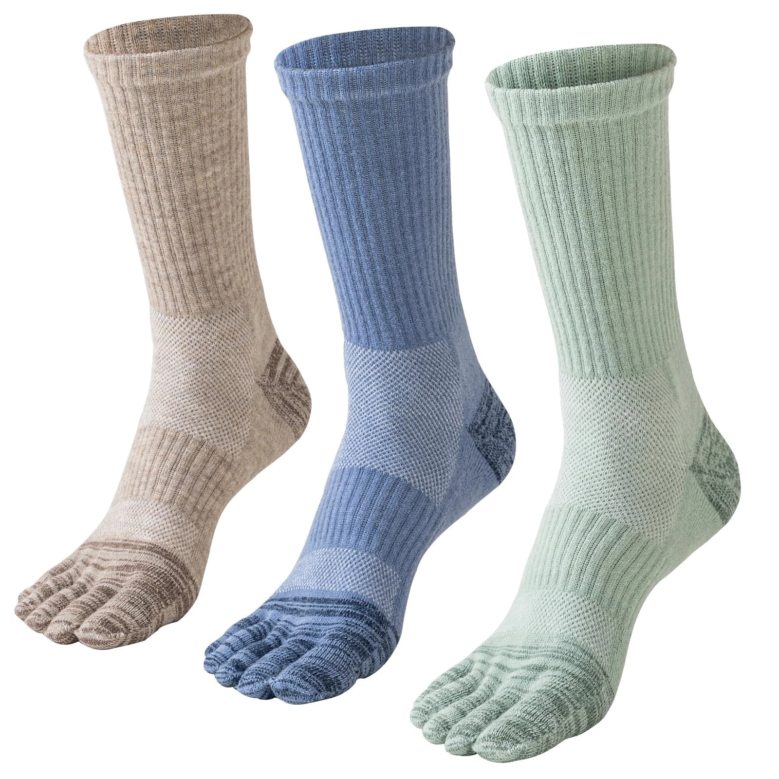 Merino Wool Toe Socks Hiking Thermal Winter Warm Five Finger Socks 3 PCS