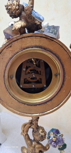 Antike Messing Uhr 19. mit meinem Edelstein Design - Historischer Schatz & Energie - Bild 13 von 21