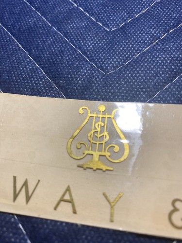 STEINWAY & SONS Upright Piano Fallboard Brass Decal Logo - Picture 4 of 4
