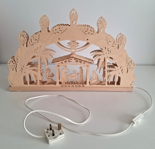 Erzgebirge Christmas Nativity Light Up Arch Germany Decoration Mantle Boxed - Picture 12 of 15
